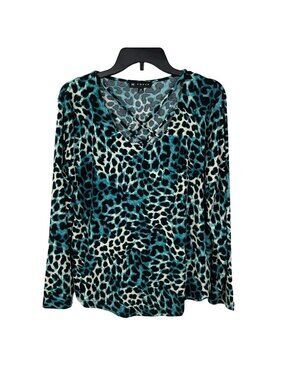 N Touch Women Long Sleeve Print Top Blouse Size M
